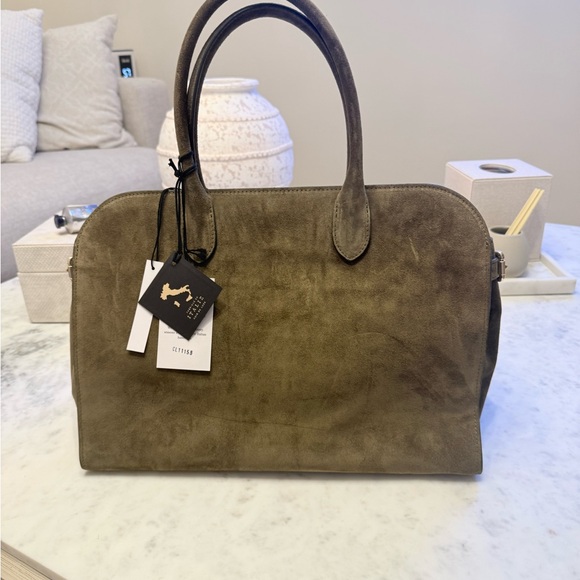 VIRAL CLAUDIA FIRENZE OLIVE GREEN SUEDE LEATHER TOTE SATCHEL BAG NWT - Picture 11 of 15